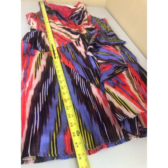 Nanette Lepore Go Getter Ruffled Ikat Silk Dress Size 12 - Picture 10 of 13